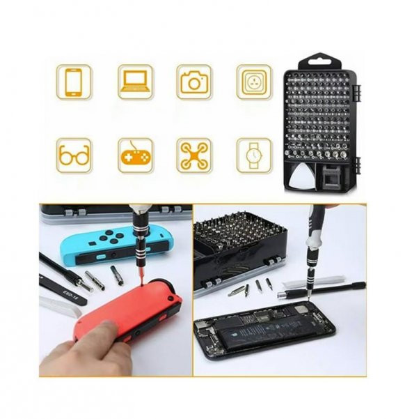 Zhltools 117 Parça Profosyonel Cep Telefonu Tablet Laptop Tornavida Tamir Seti - 5