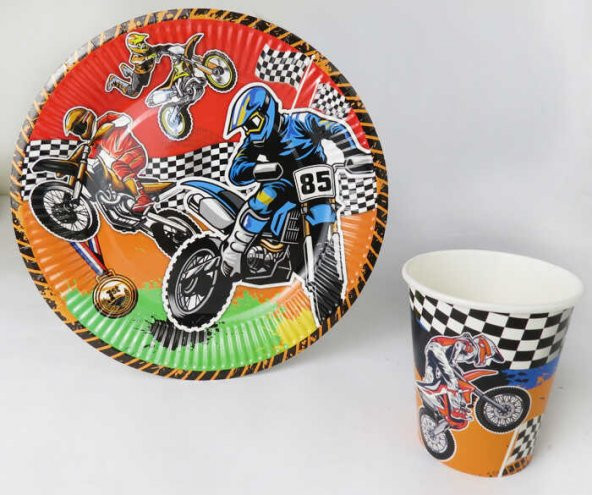 BARDAK KARTON MOTOCROSS 8OZ 8 ADET - 2