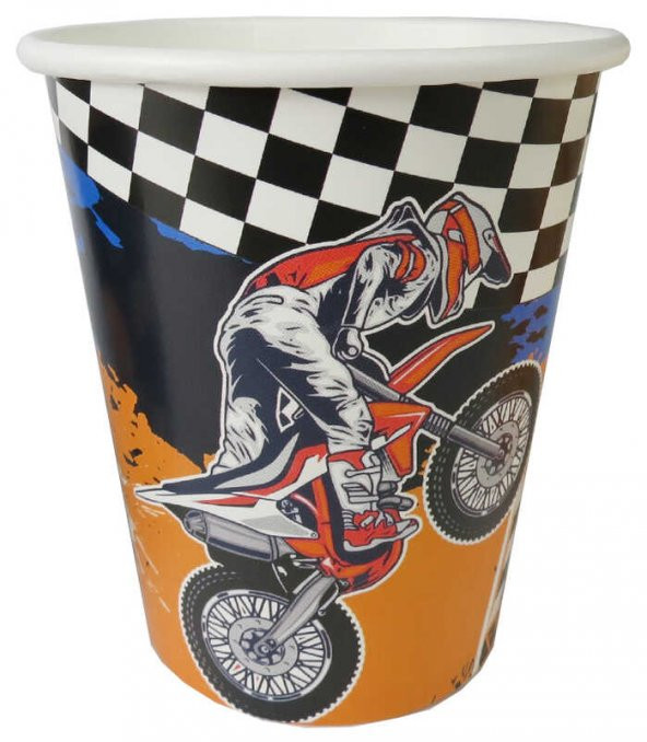 BARDAK KARTON MOTOCROSS 8OZ 8 ADET - 3