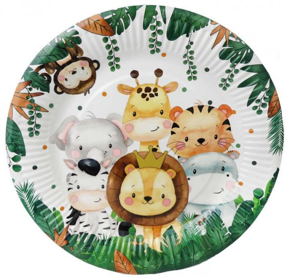 TABAK KARTON SAFARİ PASTEL RENK 23 CM 8 ADET - 3