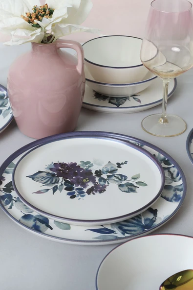 Keramika Purple Flower Yemek Takımı 24 Parça 6 Kişilik - 3