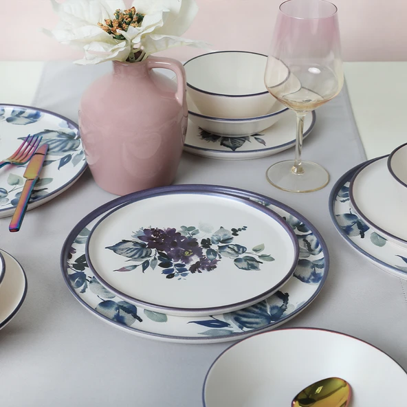 Keramika Purple Flower Yemek Takımı 24 Parça 6 Kişilik - 8
