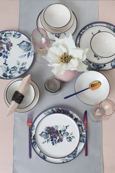 Keramika Purple Flower Yemek Takımı 24 Parça 6 Kişilik - 2