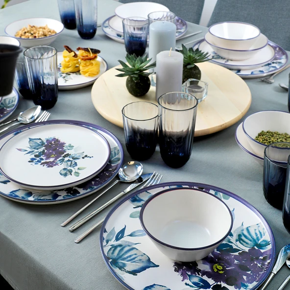Keramika Purple Flower Yemek Takımı 24 Parça 6 Kişilik - 3