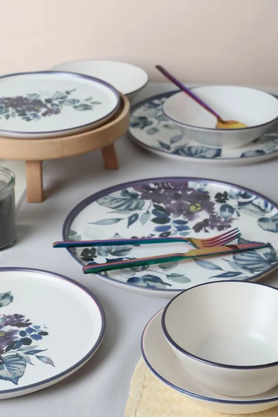 Keramika Purple Flower Yemek Takımı 24 Parça 6 Kişilik - 4