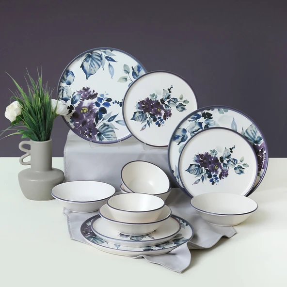 Keramika Purple Flower Yemek Takımı 24 Parça 6 Kişilik - 10
