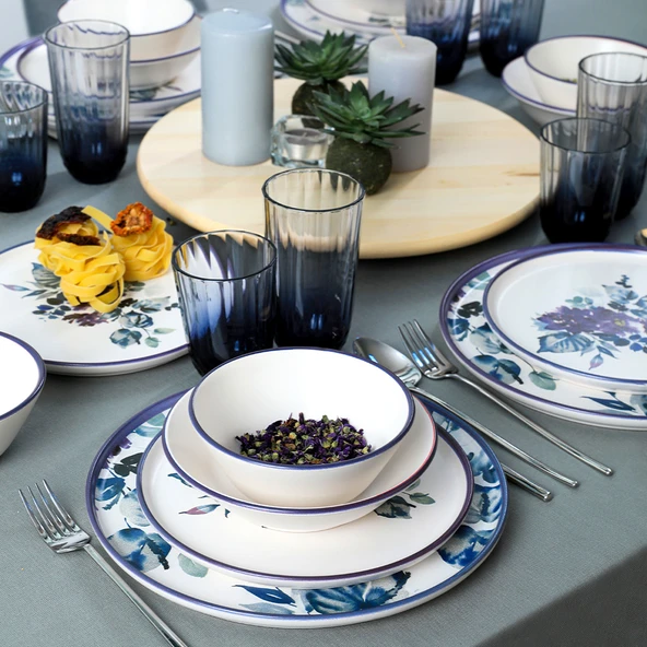 Keramika Purple Flower Yemek Takımı 24 Parça 6 Kişilik - 5