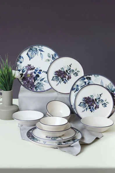 Keramika Purple Flower Yemek Takımı 24 Parça 6 Kişilik - 6