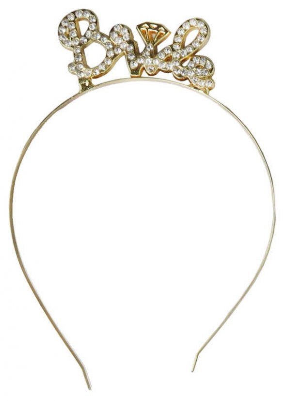 TAÇ TAŞLI BRIDE PIRLANTALI METAL ALTIN 1 ADET - 7