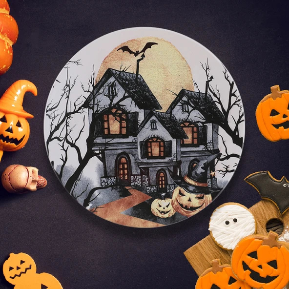 Keramika Keraart Halloween Blue Castle Servis Tabağı 26 Cm 19952 - 2