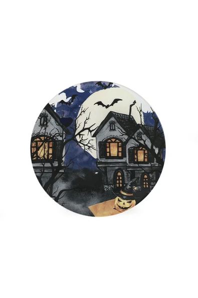 Keramika Keraart Halloween Blue Castle Servis Tabağı 26 Cm 19951 - Resim 2