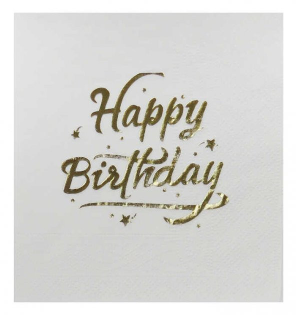 PEÇETE VARAK BASKILI HAPPY BIRTHDAY ALTIN 16 ADET - 3