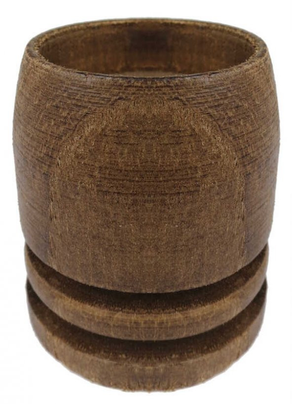 AĞAÇ KÜTÜK TEALİGHT MUMLUK SİLİNDİR ÇİZGİLİ KAHVERENGİ 1 ADET - Resim 3