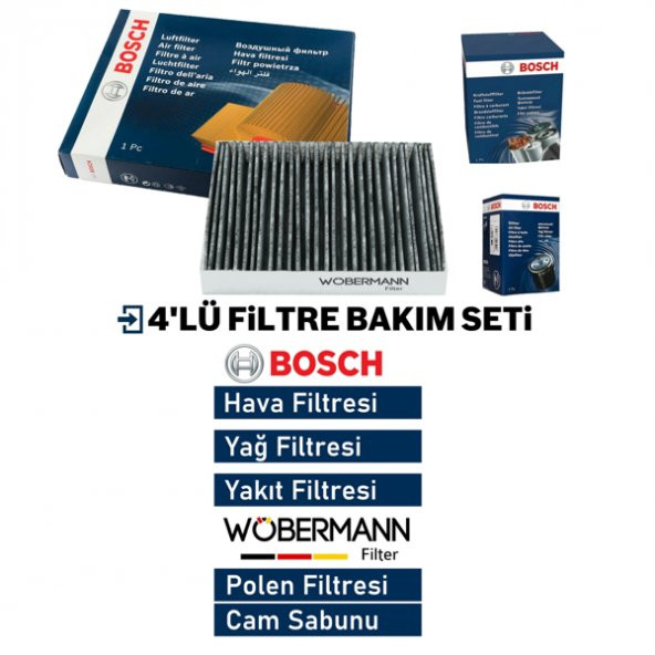 Wöbermann + Bosch Citroen Ds3 1.6 Dizel Filtre Bakım Seti 2014-2021 4K ürün görseli