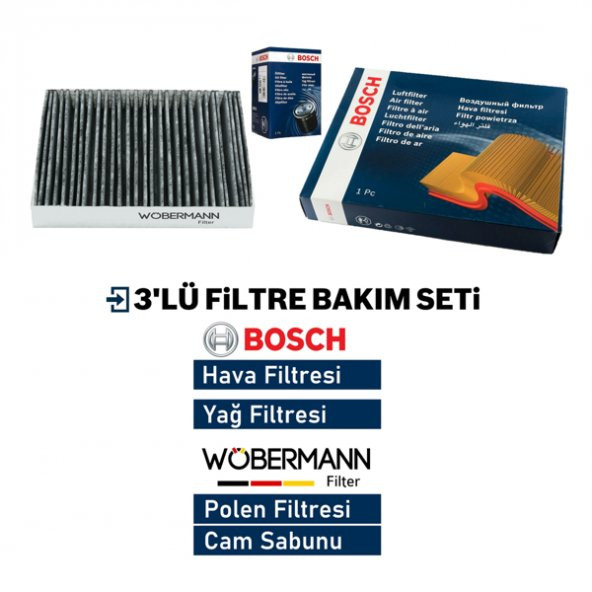 Wöbermann + Bosch Peugeot 307 1.4 Hdi Filtre Bakım Seti 2001-2009 3K