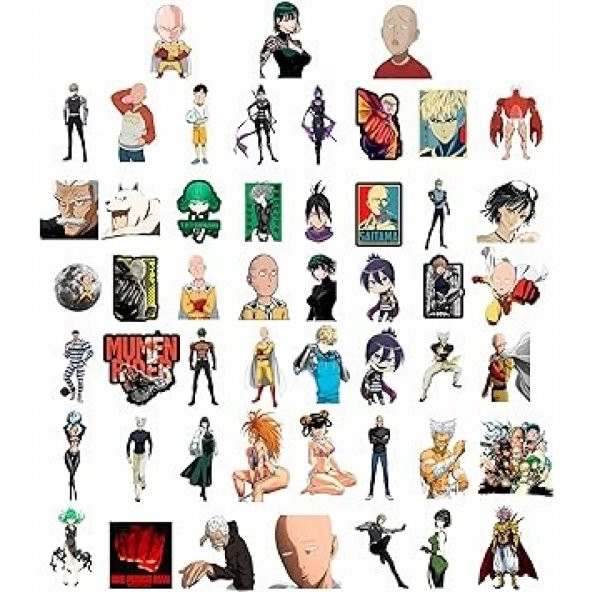 50 Adet One Punch Man Sticker Set