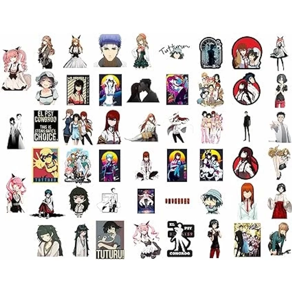 50 Adet Steins Gate Sticker Set