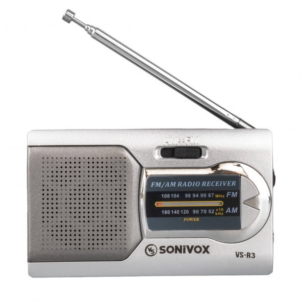 Sonivox Vs-r3 Gümüş Renk Mini Cep Radyosu Deprem Çantasına Uygun Fm Radyo