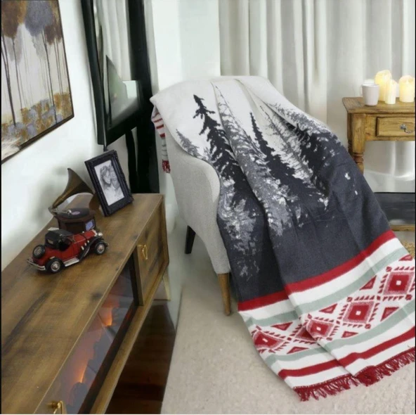 İpekçe Petra Çift Kişilik Pamuk Battaniye  Asorti Renkler 180*220 ürün görseli 1