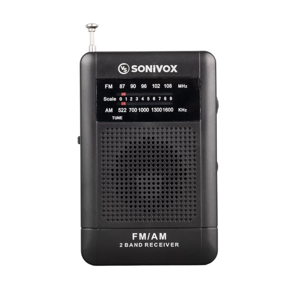Sonivox Vs-r115 Siyah Renk Mini Cep Radyosu Deprem Çantasına Uygun Fm Radyo