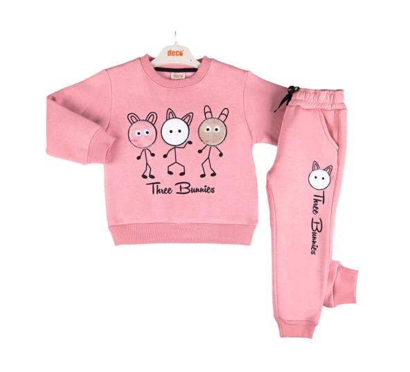 Deco Baby 24224 There Bunnies Baskılı 3-6 Yaş Üç İp Takım