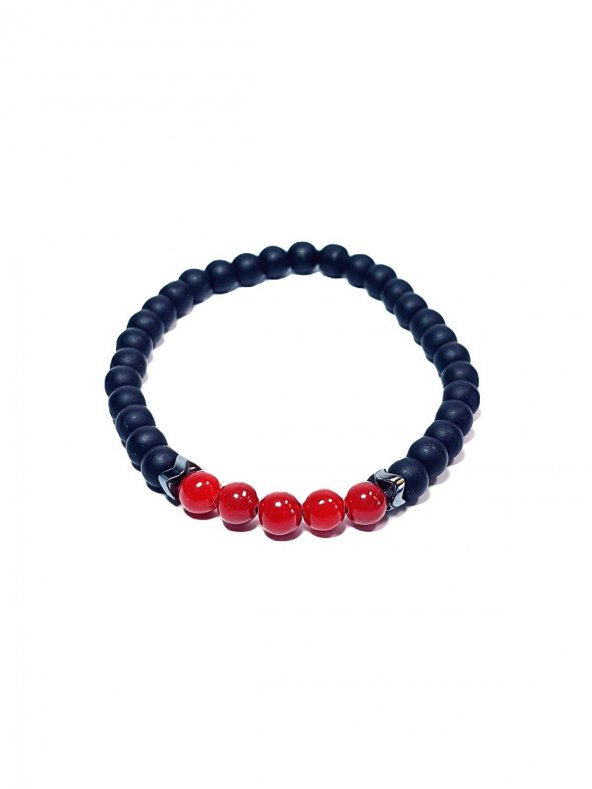 JTAW24DOB1350 JANTİ BİLEKLİK ORİJİNAL CEYT ONYX HEMATİT DOĞALTAŞ 6 MM - 1