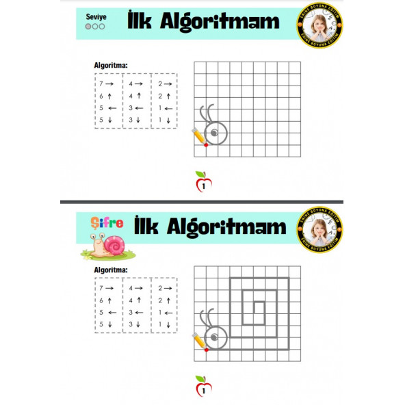 Çocuklara KODLAMA Eğitim Seti (Laminasyonlu Algoritma) - 2