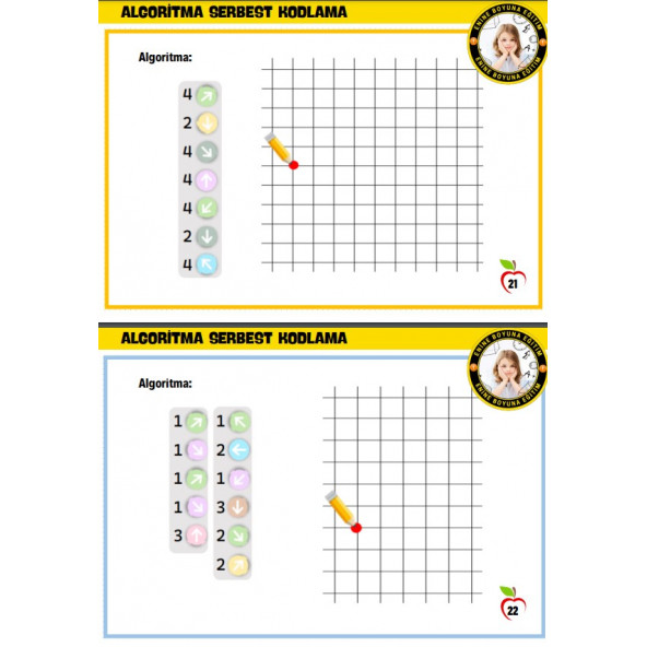 Çocuklara KODLAMA Eğitim Seti (Laminasyonlu Algoritma) - 4
