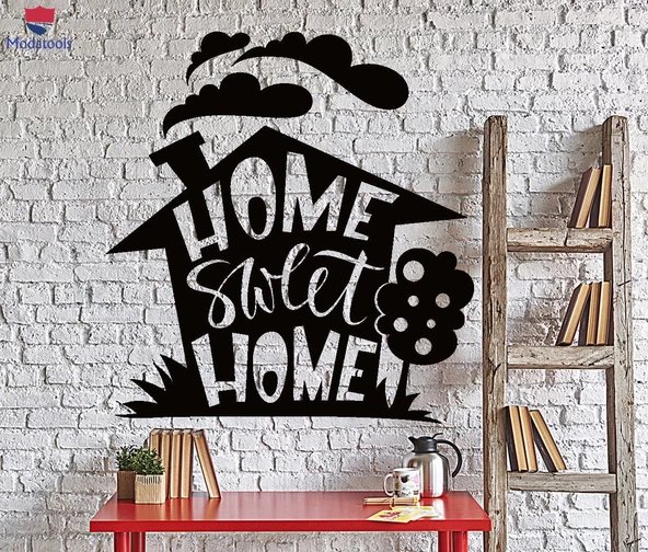 Duvar Oturma Odası, Ofis, Dükkan Sticker Ev Tatlı Ev Oturma Odası Alıntı Sözler Ev Dekor Benzersiz Hediyelik