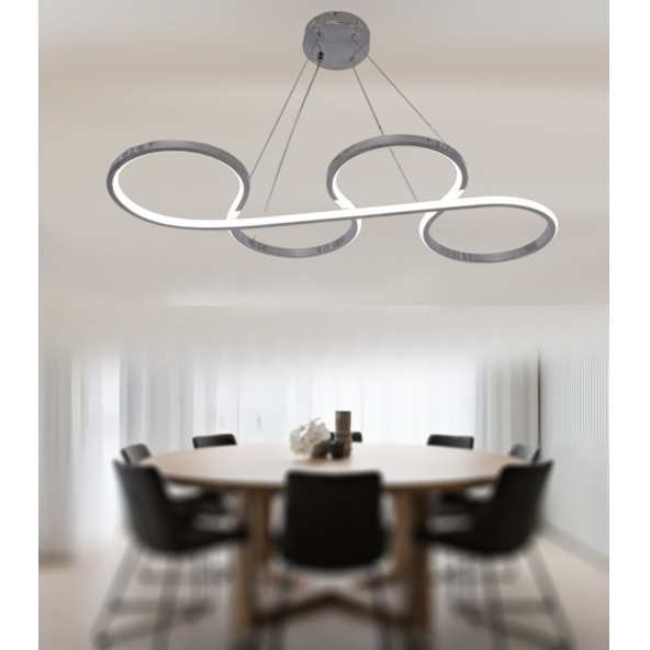 TT Aydınlatma TT025-KR  Yılan Modeli Krom Kaplama Led Avize - Resim 2