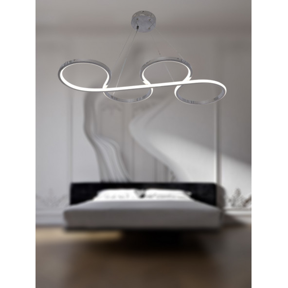 TT Aydınlatma TT025-KR  Yılan Modeli Krom Kaplama Led Avize - Resim 3