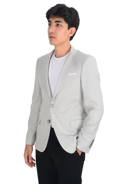 Cengiz İnler Balıksırtı Desenli Slim Erkek Ceket - 9