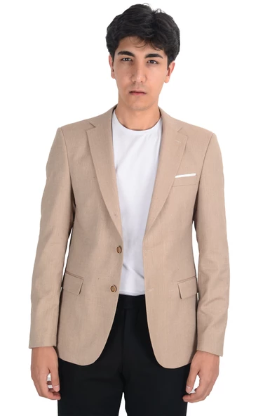 Cengiz İnler Balıksırtı Desenli Slim Erkek Ceket - 4