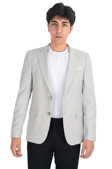 Cengiz İnler Balıksırtı Desenli Slim Erkek Ceket - 7