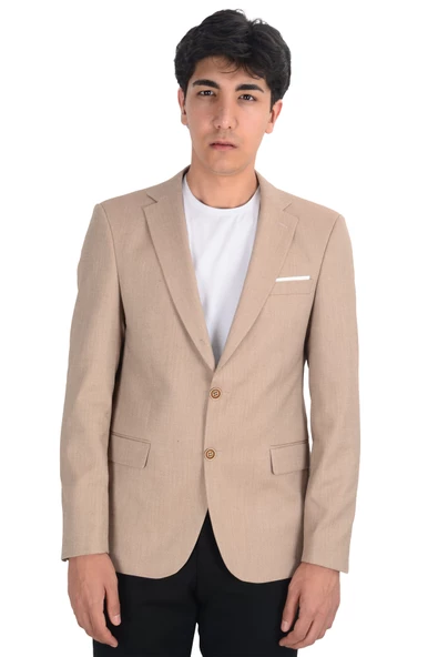 Cengiz İnler Balıksırtı Desenli Slim Erkek Ceket - 5