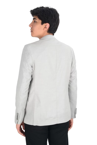 Cengiz İnler Balıksırtı Desenli Slim Erkek Ceket - 8