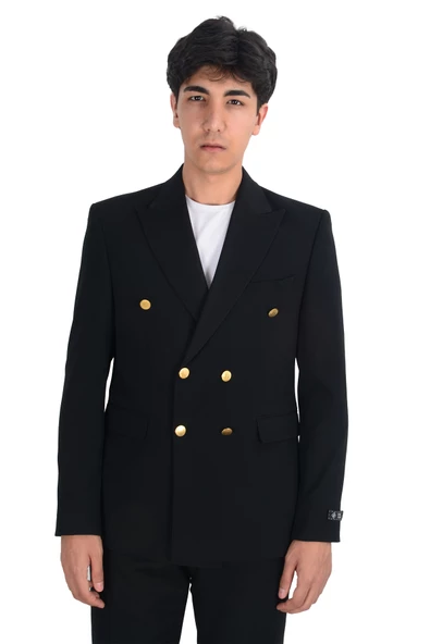 Cengiz İnler Kruvaze Metal Düğme Slim Fit Lycra Erkek Ceket - 4