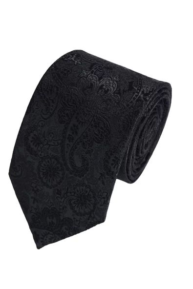 Cengiz İnler Jakarlı Şal Desenli Mendilli Mikrofiber Erkek Kravat - 8