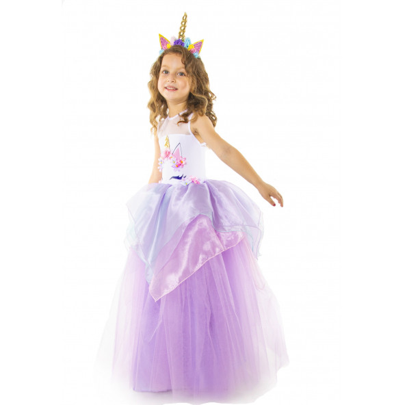 Ünicorn Kostüm Ünicorn Çocuk Elbisesi - 3