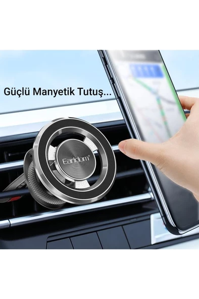 EH213 Izgara Klipsli Manyetik Mıknatıslı Magsafe Araç İçi Telefon Tutucu - 2