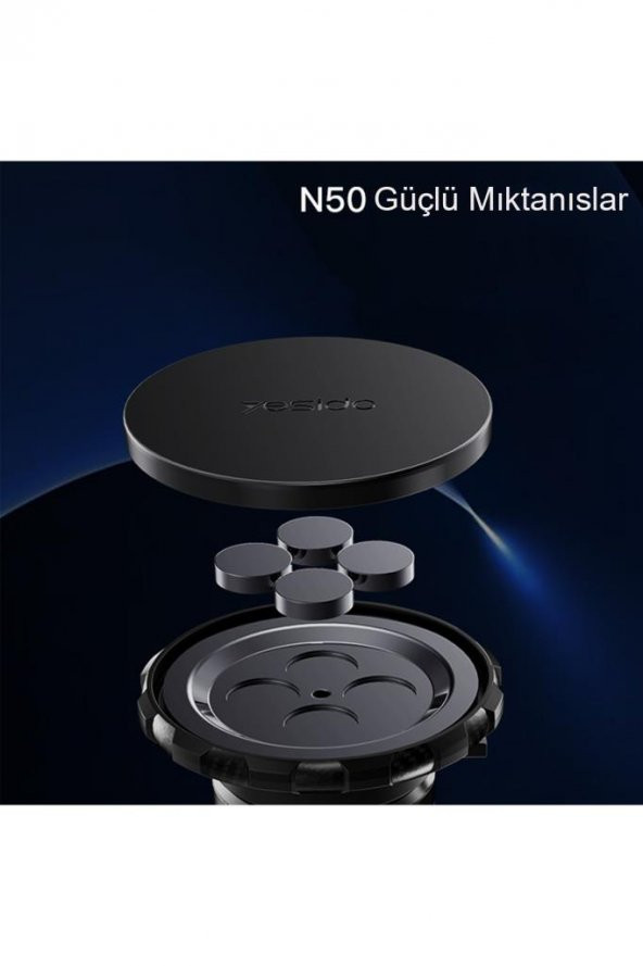 C153 Yapışkanlı/Izgara Klipsli Geçmeli Mıknatıslı Manyetik Magsafe Araç İçi Telefon Tutucu - 5