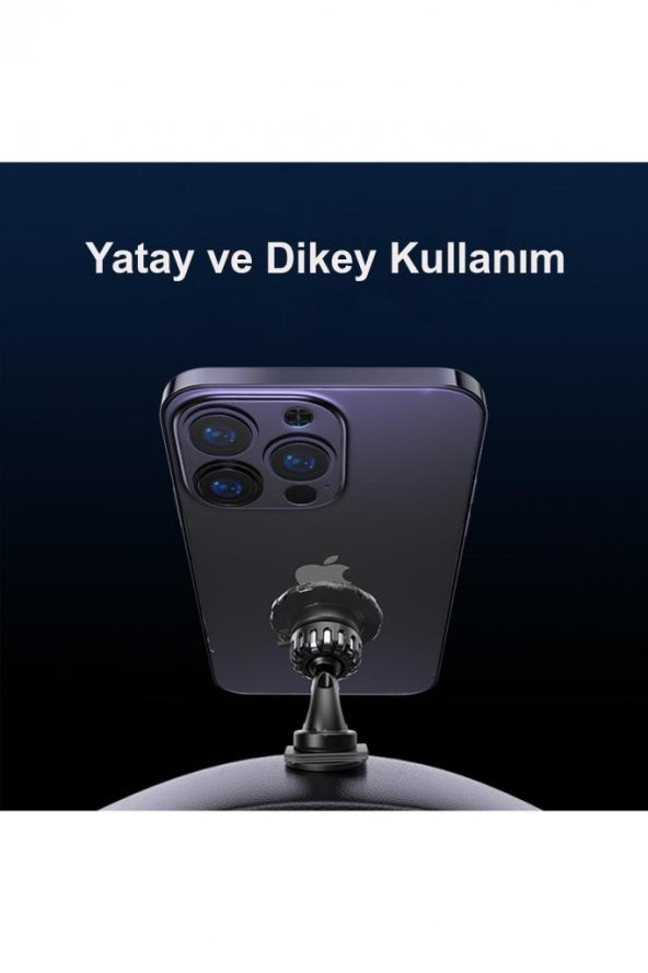 C153 Yapışkanlı/Izgara Klipsli Geçmeli Mıknatıslı Manyetik Magsafe Araç İçi Telefon Tutucu - 8