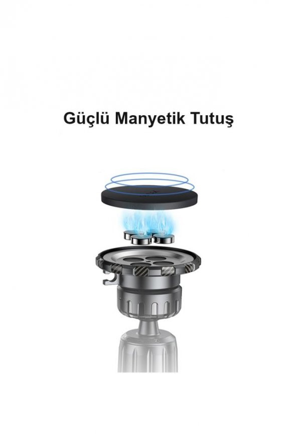 C154 Izgara Klipsli Manyetik Mıknatıslı Magsafe Araç İçi Telefon Tutucu - 5