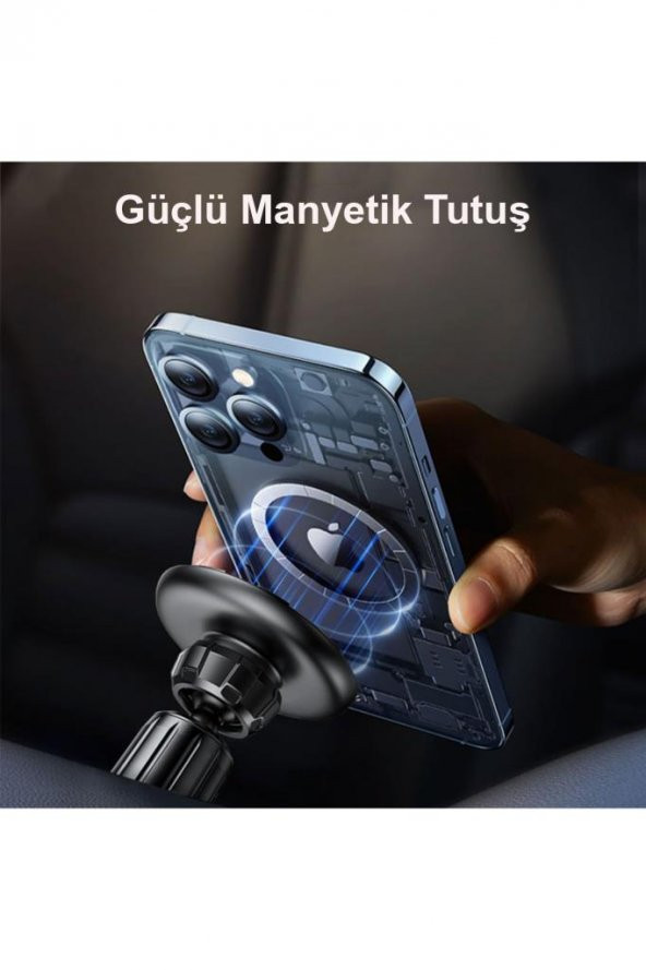 C156 Izgara Klipsli Manyetik Mıknatıslı Magsafe Araç İçi Telefon Tutucu - 8