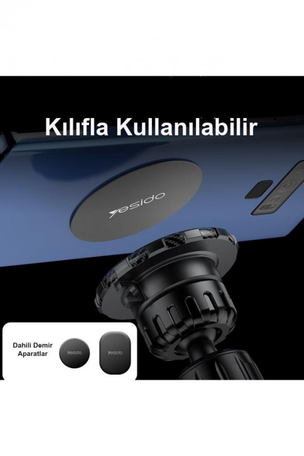 C154 Izgara Klipsli Manyetik Mıknatıslı Magsafe Araç İçi Telefon Tutucu - 6