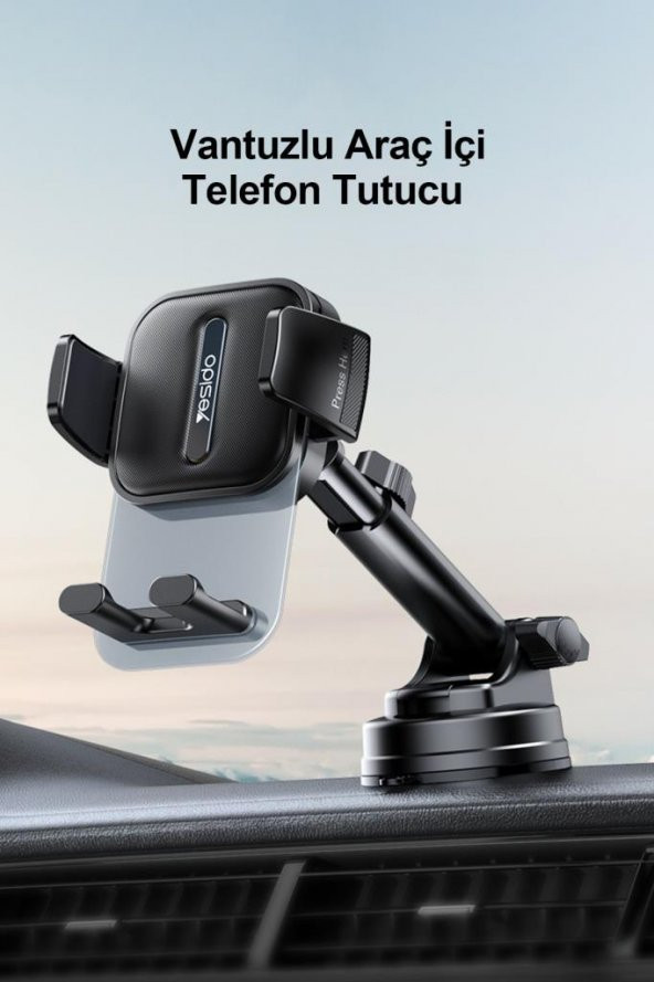 C261 Vakumlu 360 Derece Ayarlanabilir Kıskaçlı Araç İçi Telefon Tutucu - 2