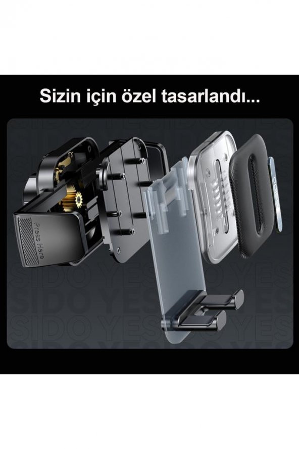 C261 Vakumlu 360 Derece Ayarlanabilir Kıskaçlı Araç İçi Telefon Tutucu - 5