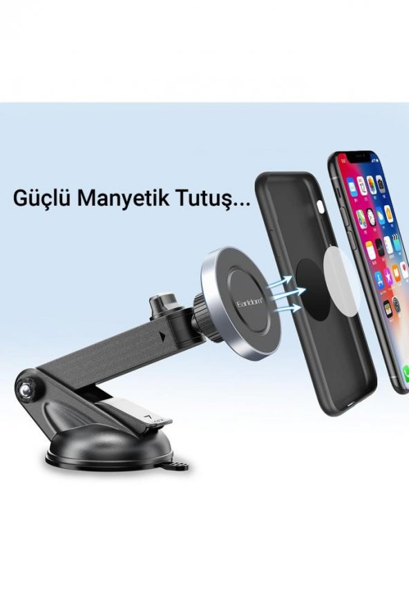 EH211 Vakumlu Ayarlanabilir Vantuzlu Manyetik Mıknatıslı Magsafe Araç İçi Telefon Tutucu - 5