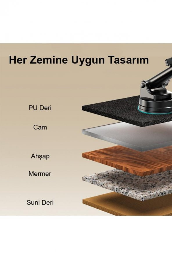 C173 Vakumlu 360 Derece Ayarlanabilir Araç İçi Telefon Tutucu - 7