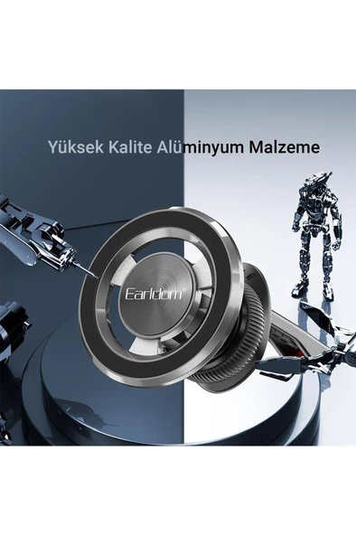 EH213 Izgara Klipsli Manyetik Mıknatıslı Magsafe Araç İçi Telefon Tutucu - 3